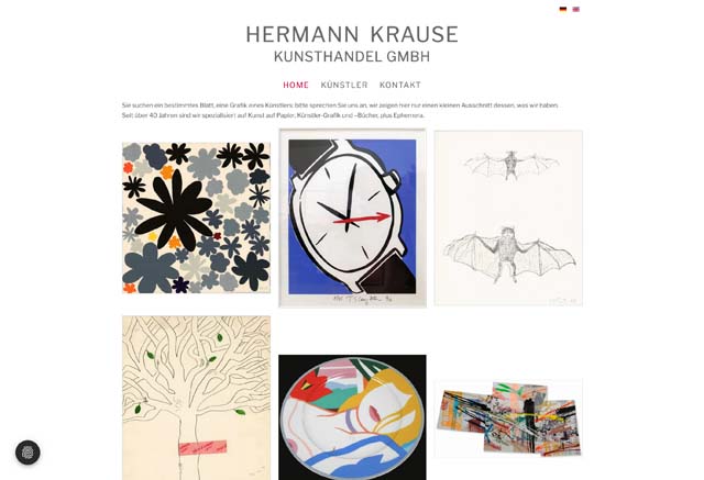 Screenshot von der Website