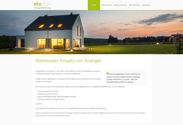 Screenshot von der Website