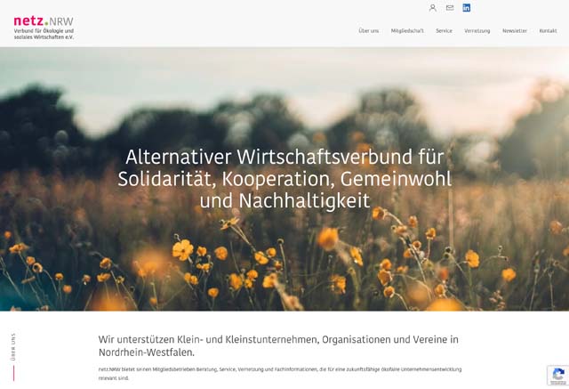 Screenshot von der Website