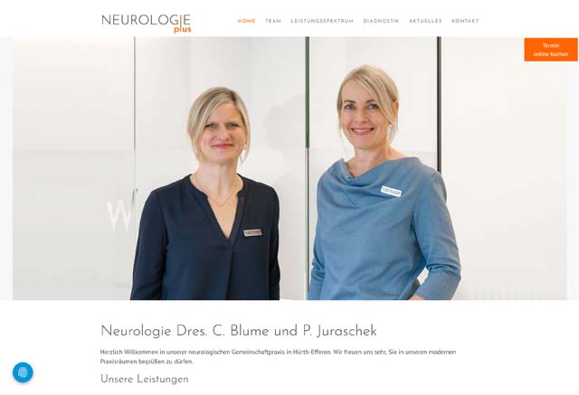 Screenshot von der Website